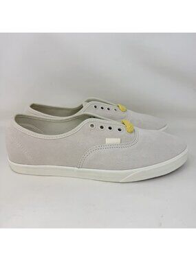 Vans Authentic Low Pro Fat Lace Suede Sneakers Shoes Beige Women's Size 9.5
